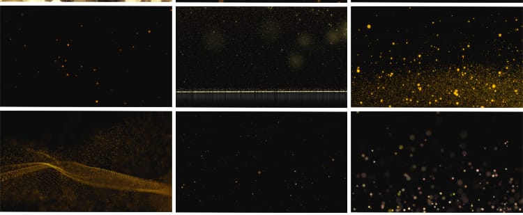 金色粒子闪光星光元素特效光效光斑节日活动MOV透明通道视频素材