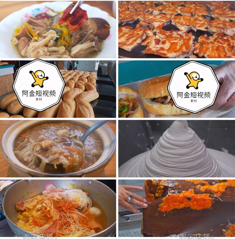 台湾街头美食制作烹饪解压高清国外横屏短视频小说推文素材引流