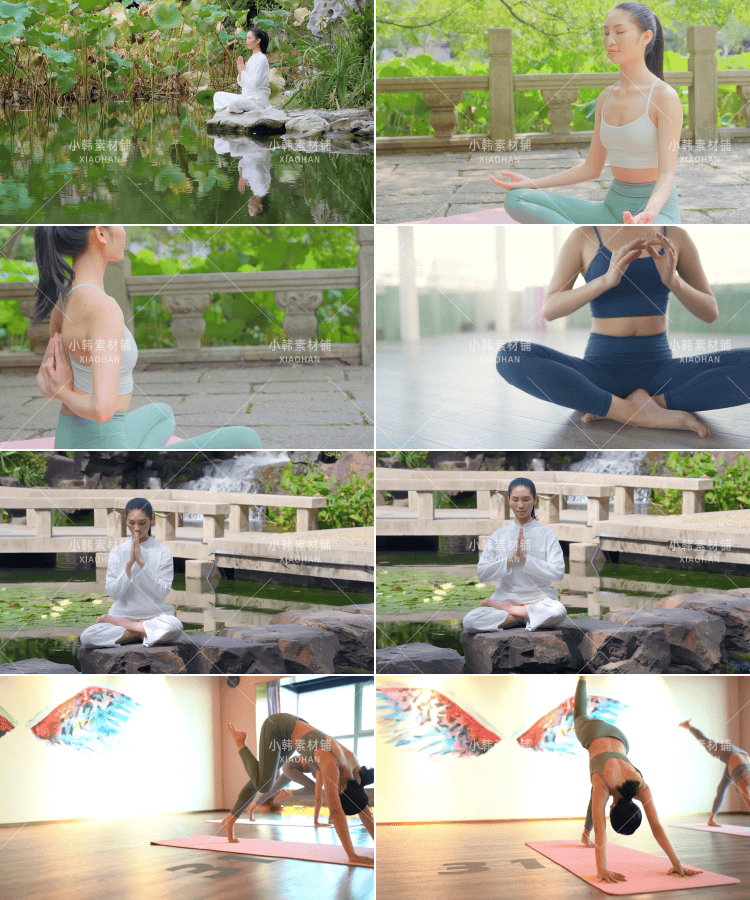 瑜伽健身运动横版高清抖音自媒体pr剪辑背景视频素材