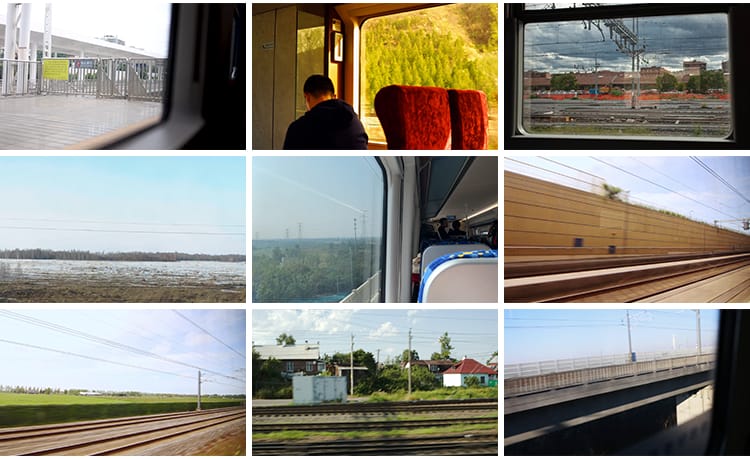 坐火车窗外风景旅行自然风光移动沿途风景动车高铁出行回家视频素