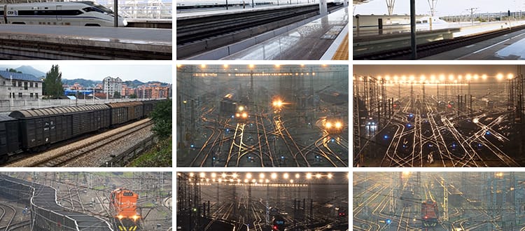 高铁进站出站火车动车铁轨高铁站轨道交通绿皮火车交通短视频素材