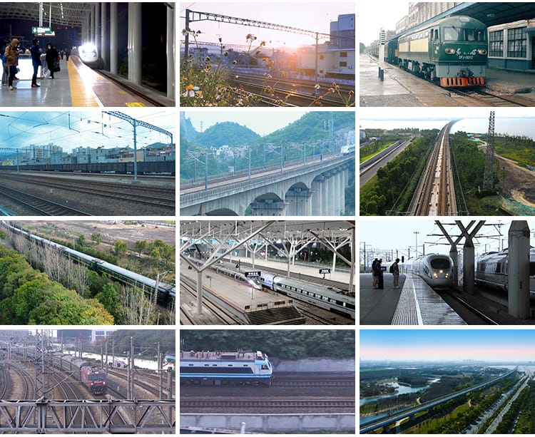 高铁进站出站火车动车铁轨高铁站轨道交通绿皮火车交通短视频素材