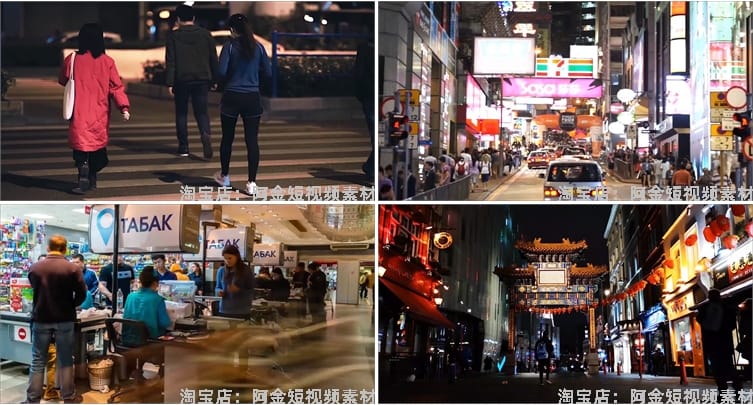 人流车流行人街景城市夜景夜市人物情感抖音视频高清实拍素材剪辑