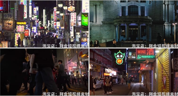 人流车流行人街景城市夜景夜市人物情感抖音视频高清实拍素材剪辑