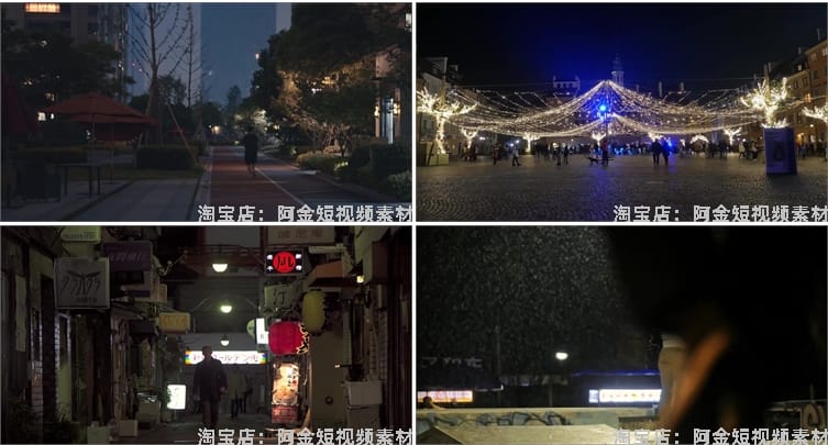 人流车流行人街景城市夜景夜市人物情感抖音视频高清实拍素材剪辑