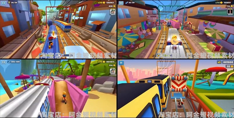 4K地铁跑酷游戏竖屏视频高清解压减压自媒体剪辑视频小说推文素材