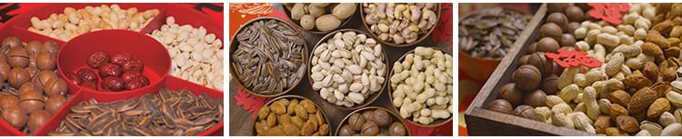 坚果干货春节炒货核桃巴旦木花生杏仁开心果腰果干果剪辑视频素材