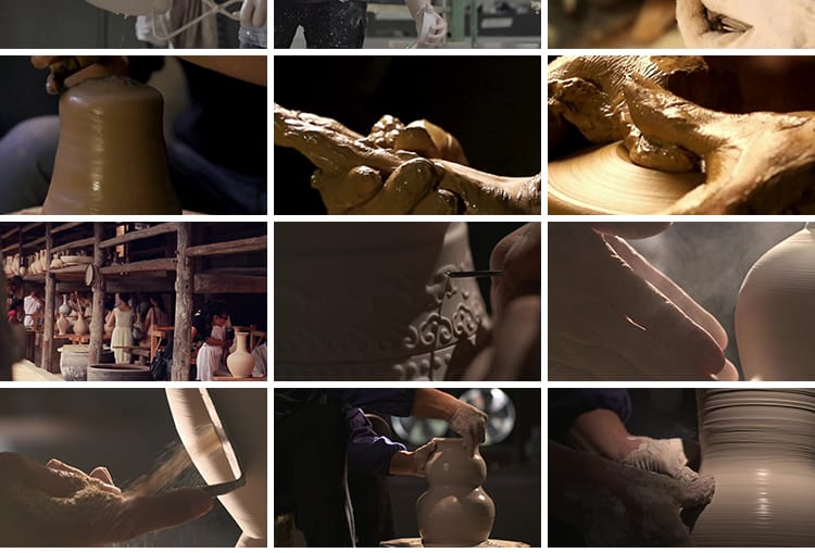 匠人陶瓷工艺陶艺拉坯泥巴制作工艺品彩绘传承景德镇宣传视频素材
