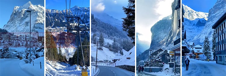 竖屏雪山雪景唯美冬季风景治愈系走拍开车视角旅途美景色视频素材