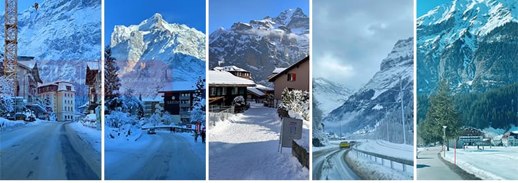 竖屏雪山雪景唯美冬季风景治愈系走拍开车视角旅途美景色视频素材