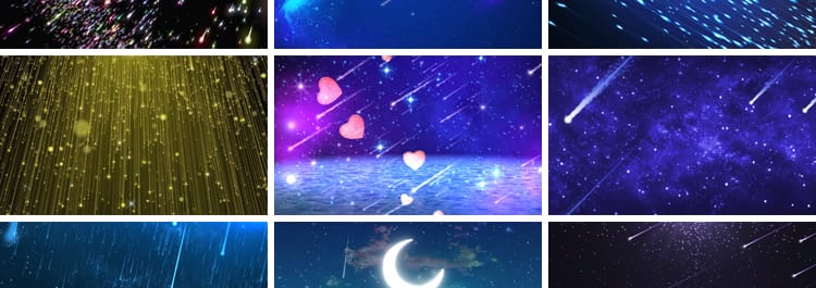 唯美蓝色星空流星雨梦幻浪漫婚礼晚会舞台LED大屏幕背景视频素材
