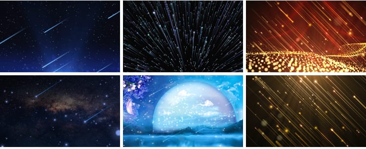 唯美蓝色星空流星雨梦幻浪漫婚礼晚会舞台LED大屏幕背景视频素材