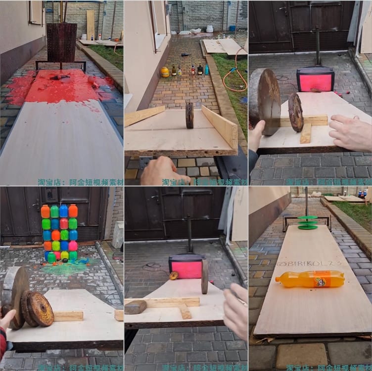 竖屏铁球滚动撞击玻璃瓶子酒瓶国外高清解压短视频小说推文素材