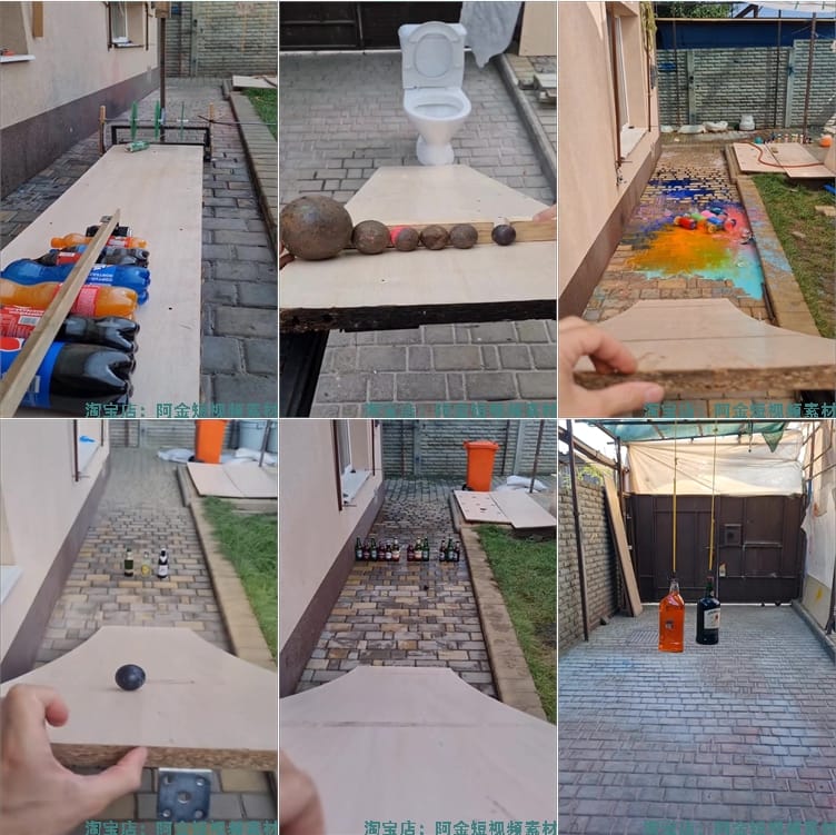 竖屏铁球滚动撞击玻璃瓶子酒瓶国外高清解压短视频小说推文素材