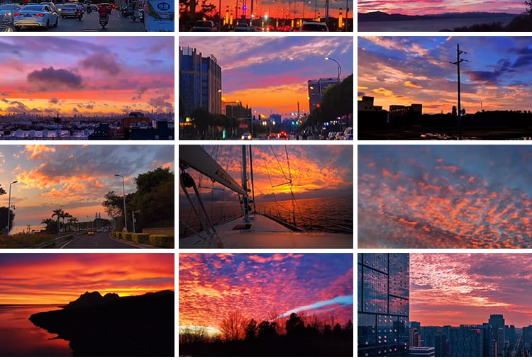 唯美天空治愈系夕阳晚霞日出日落黄昏云彩变幻流动抖音短视频素材