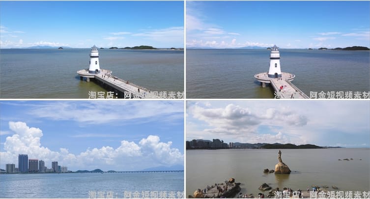 珠海城市景点风光建筑航拍风景素材高清旅游自然治愈系短视频背景