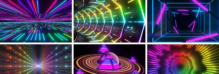 4K动感dj炫酷灯光酒吧KTV显示屏幕背景舞台大屏幕led表演视频素材