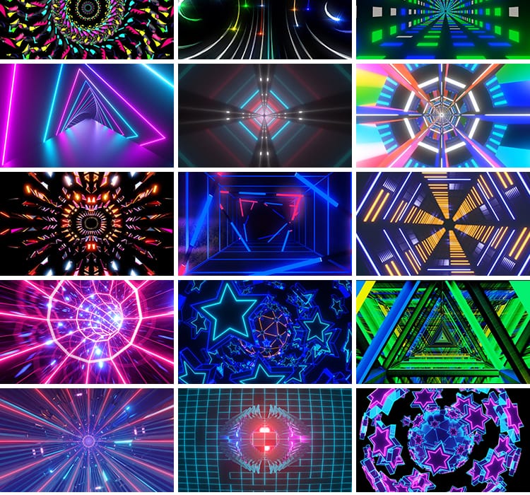 4K动感dj炫酷灯光酒吧KTV显示屏幕背景舞台大屏幕led表演视频素材