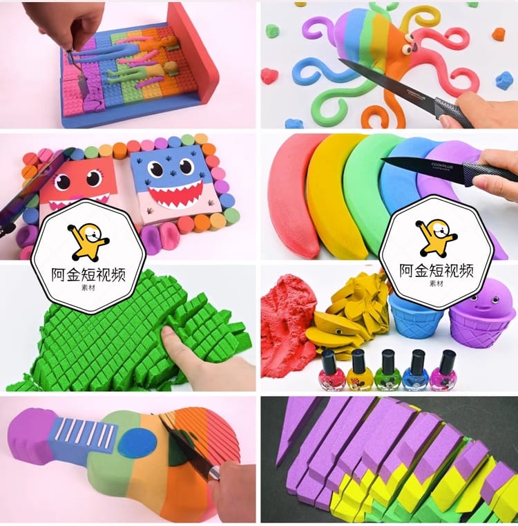 国外解压高清视频素材切割太空沙减压视频 自媒体剪辑引流素材