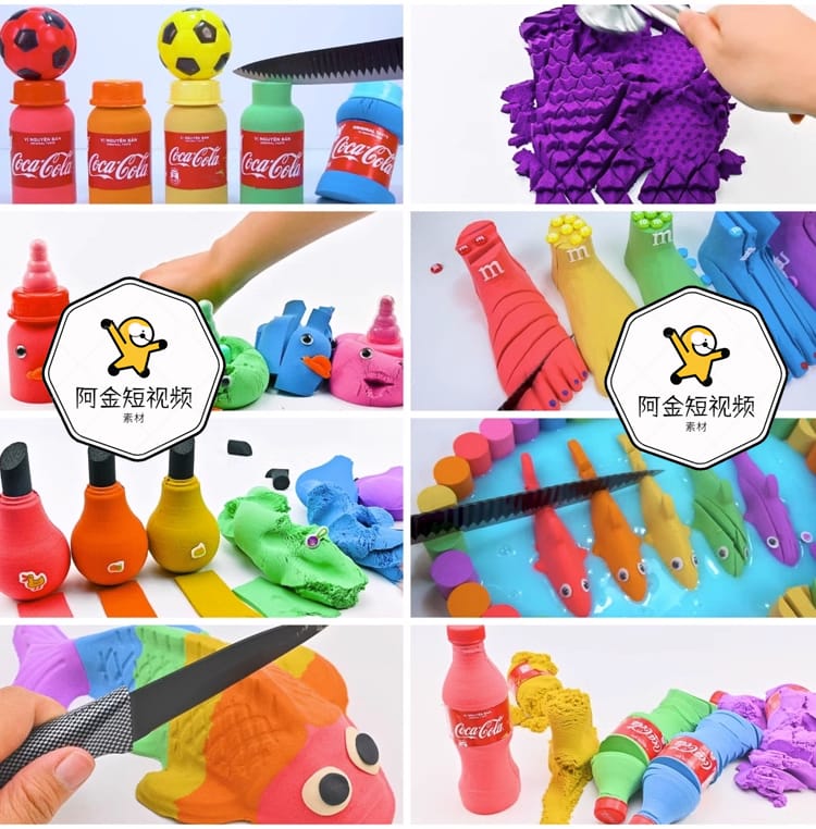 国外解压高清视频素材切割太空沙减压视频 自媒体剪辑引流素材