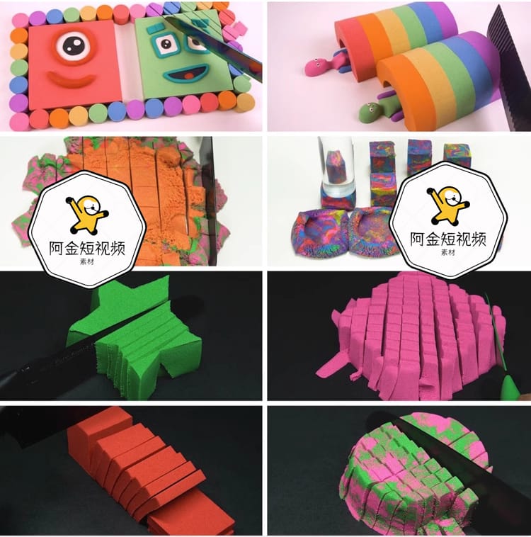 国外解压高清视频素材切割太空沙减压视频 自媒体剪辑引流素材