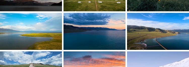 新疆赛里木湖旅游景点名胜风景区湖景风光航拍高清实拍短视频素材