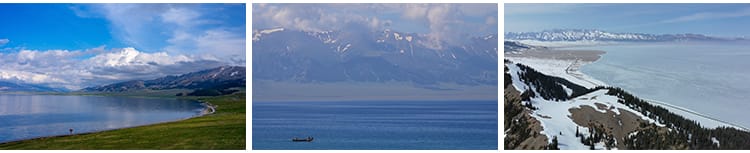 新疆赛里木湖旅游景点名胜风景区湖景风光航拍高清实拍短视频素材