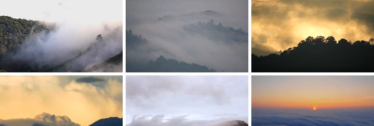 云雾大山峰云海翻滚流动弥漫缭绕群山峦浓雾雪山森林摄影视频素材