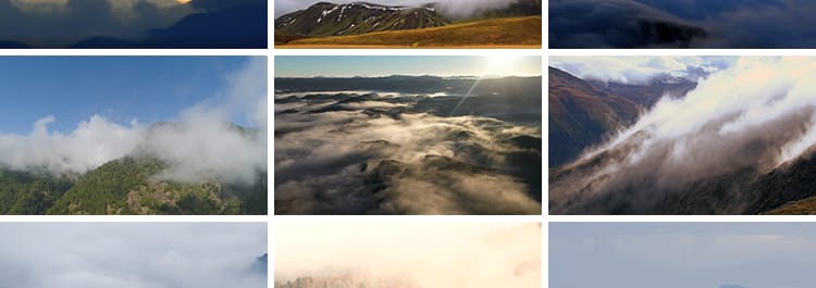 云雾大山峰云海翻滚流动弥漫缭绕群山峦浓雾雪山森林摄影视频素材