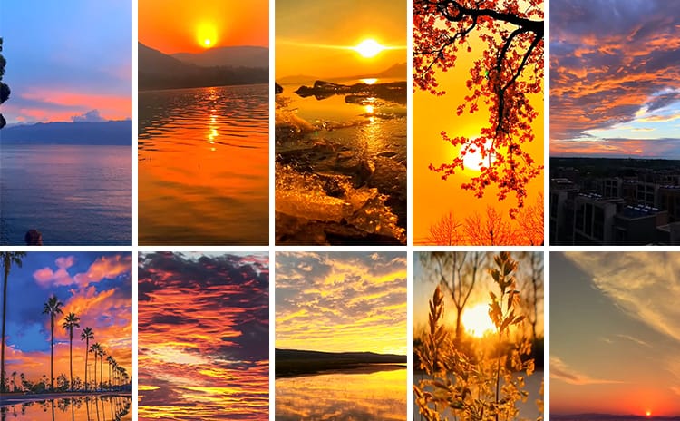 竖屏云彩天空云层唯美治愈系夕阳晚霞日出日落黄昏抖音短视频素材