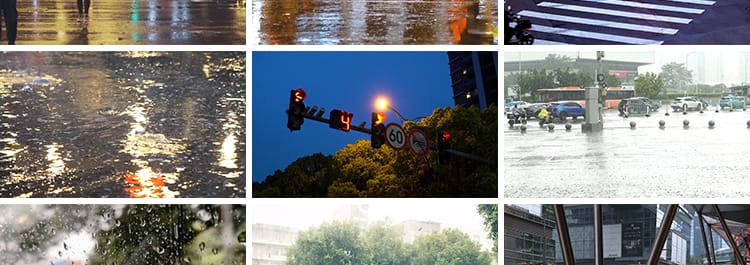 夜晚城市街道下雨窗户雨滴落孤独情感雨天路人行人雨后短视频素材