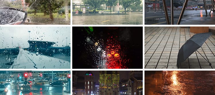 夜晚城市街道下雨窗户雨滴落孤独情感雨天路人行人雨后短视频素材