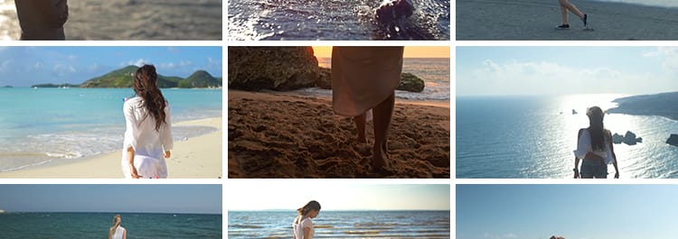 唯美人物背影海滩沙滩大海边散步奔跑行走脚步情感抖音短视频素材