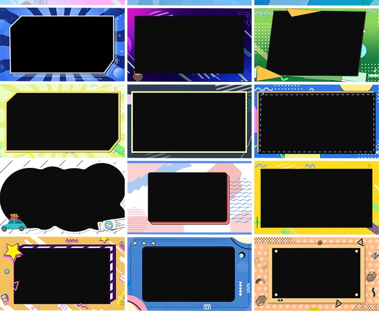 娱乐时尚卡通综艺直播采访节目边框动画mov透明通道动态视频素材