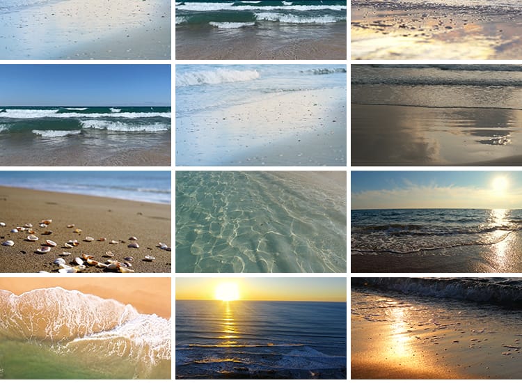 唯美海边沙滩大海浪花海洋海面黄昏自然风光海岸自媒体短视频素材