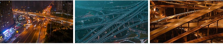 4K航拍延时立交桥高架桥城市建筑夜景车流交通道路剪辑短视频素材