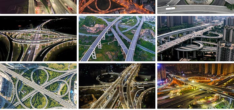 4K航拍延时立交桥高架桥城市建筑夜景车流交通道路剪辑短视频素材