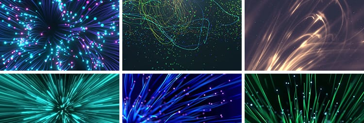 光纤线条粒子上升流光光线特效运动线性蓝色科技LED背景视频素材