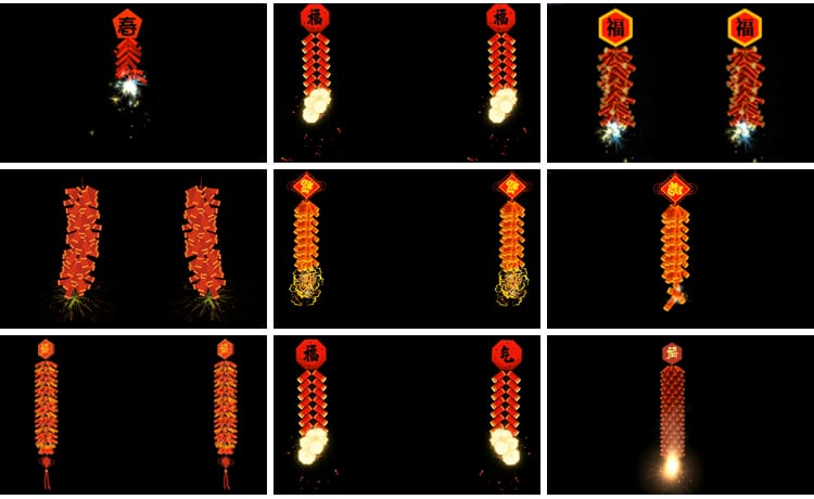 喜庆过新年节日鞭炮爆竹Alpha透明通道pr_ae后期制作合成视频素材