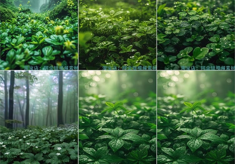 森林绿植治愈系树木草木绿幕直播间背景图素材虚拟动态场景视频