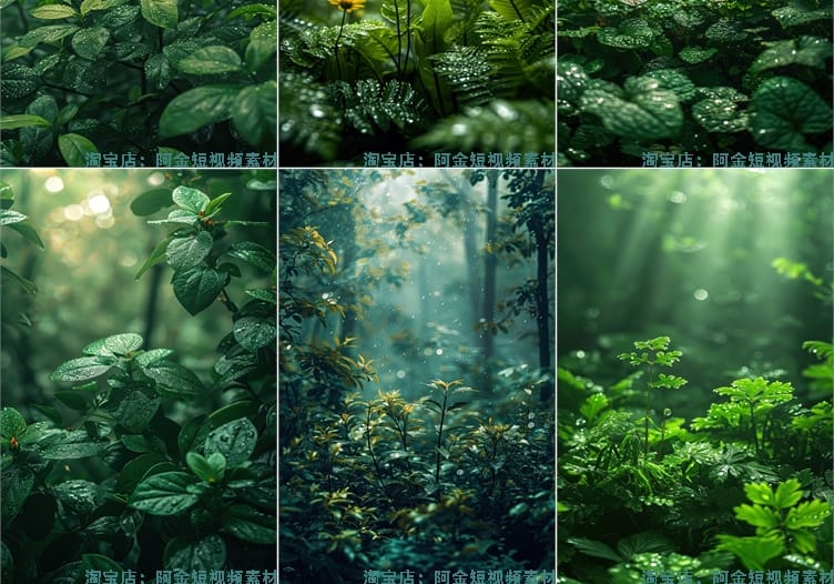 森林绿植治愈系树木草木绿幕直播间背景图素材虚拟动态场景视频