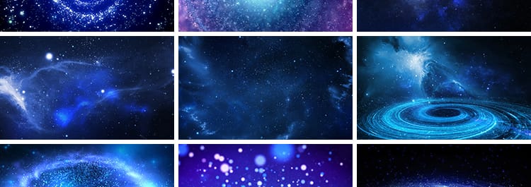 唯美星空蓝色梦幻粒子婚礼晚会走秀演出舞台LED直播背景视频素材