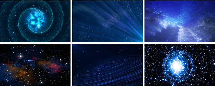 唯美星空蓝色梦幻粒子婚礼晚会走秀演出舞台LED直播背景视频素材