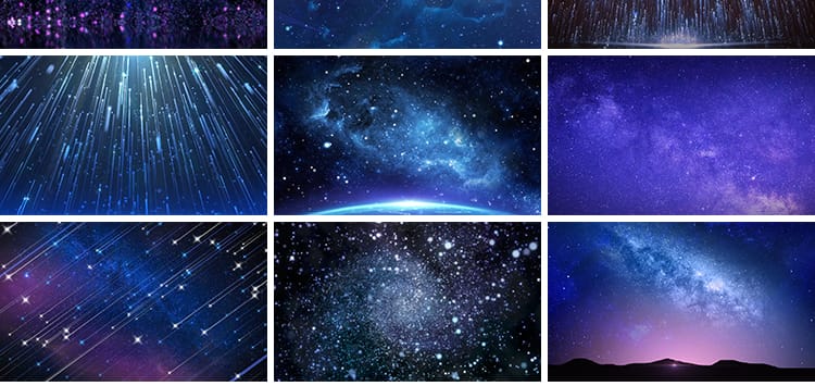 唯美星空蓝色梦幻粒子婚礼晚会走秀演出舞台LED直播背景视频素材