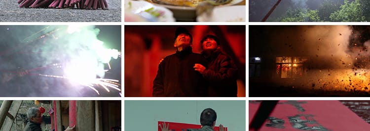 春节团圆饭回家团聚过年贴春联对联放鞭炮新年烟花年夜饭视频素材