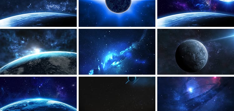 星空星球地球宇宙太空银河粒子科幻梦幻科技蓝色舞台led视频素材