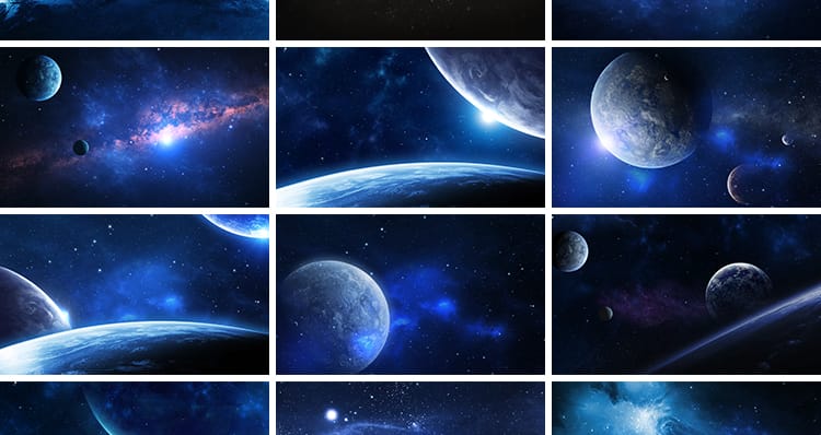 星空星球地球宇宙太空银河粒子科幻梦幻科技蓝色舞台led视频素材