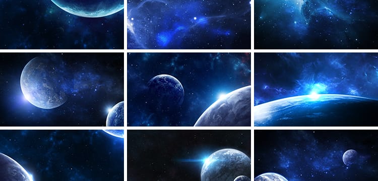 星空星球地球宇宙太空银河粒子科幻梦幻科技蓝色舞台led视频素材