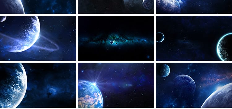 星空星球地球宇宙太空银河粒子科幻梦幻科技蓝色舞台led视频素材