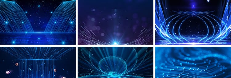 唯美光束蓝色紫色光线粒子线条流动喷泉科技舞蹈晚会LED视频素材